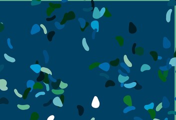 Light Blue, Green vector template with memphis shapes.