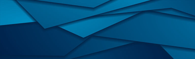 Fototapeta premium Dark blue curved stripes abstract corporate banner design. Geometric vector background