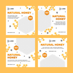Honey social media post set.