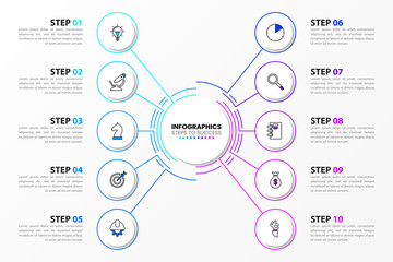 Infographic design template. Business concept with 10 steps