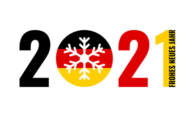 2021 happy new year german text with germany flag