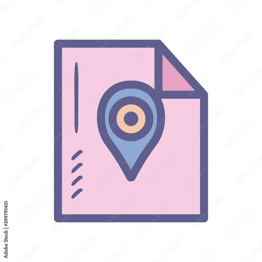Poster gps mark inside document vector design