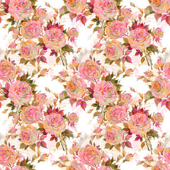  Seamless pattern bouquet of bright roses