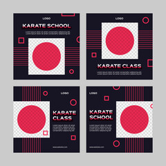 Karate social media post set.
