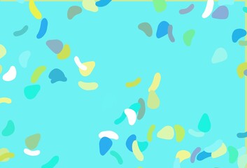 Light Blue, Yellow vector template with memphis shapes.