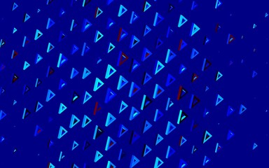 Dark Blue, Red vector layout with lines, triangles.