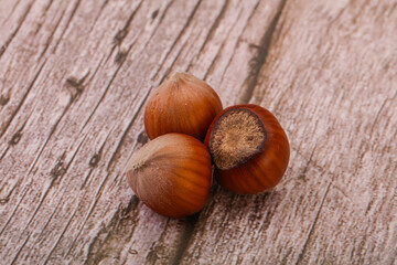 Hazelnut heap isolated over background