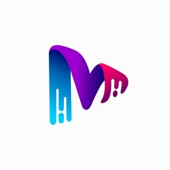 letter M Play logo with modern concept