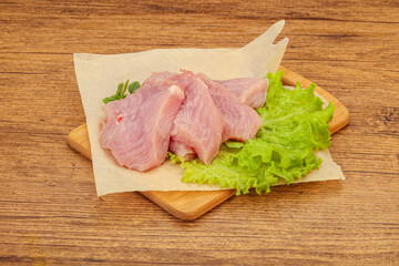 Raw turkey breast steak for cooking