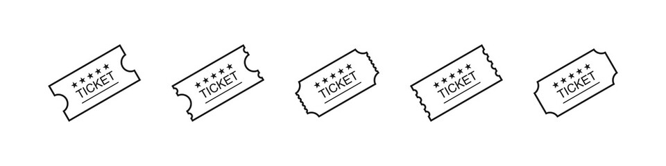Vector Tickets Template Icons. Coupons. Vector illustration