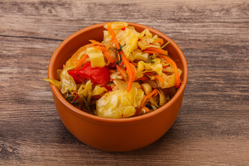 Spicy pickled cabbage with carrot