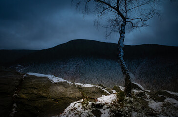 View from a cliff to the valey