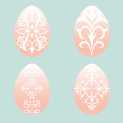 Pink Easter eggs. Design elements for cards, flyers, banners.
