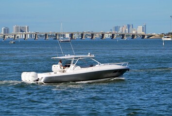 Fototapeta na wymiar Fishing boat on the Florida Intra-Coastal Waterway