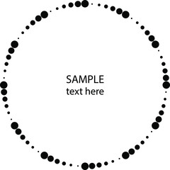 Naklejka premium Radial abstract black halftone dotted shape. Design element for logo, sign, symbol, web pages, prints, posters, template, monochrome pattern and abstract background