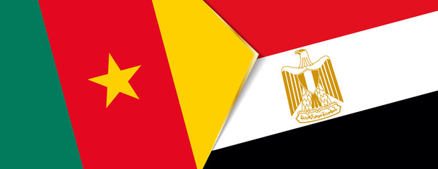 Cameroon and Egypt flags, two vector flags.
