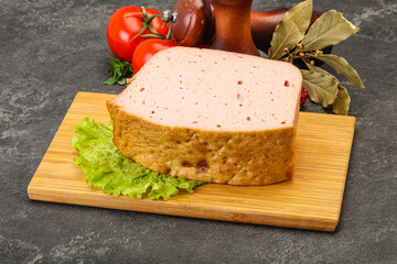 Homemade baked traditional meat loaf