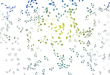 Light blue, yellow vector background with abstract forms.