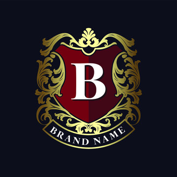 Luxury logo template. crests logo templated. logo design for hotel ,resort, restaurant, real estate ,Elegant shield golden