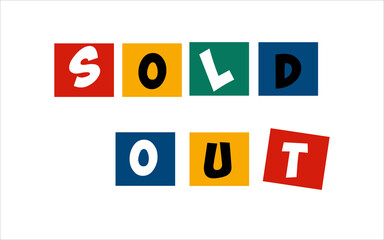 blocks with word SOLD OUT for your banner, template, and poster