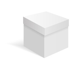 White blank cardboard package box. template. Cardboard box mockup, package and container illustration.