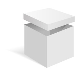 White blank cardboard package box. template. Cardboard box mockup, package and container illustration.
