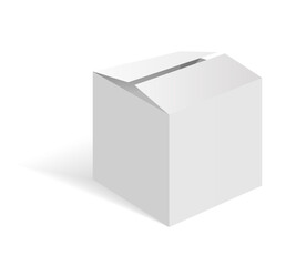 White blank cardboard package box. template. Cardboard box mockup, package and container illustration.