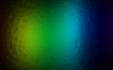 Dark Multicolor, Rainbow vector shining triangular background.