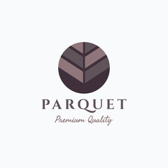 Fototapeta premium Vector illustration of minimalist circle parquet flooring vinyl tile logo design