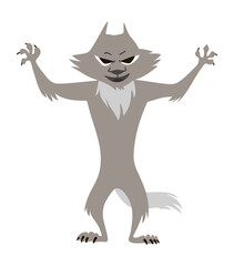 Big bad wolf. clip art children illustration.