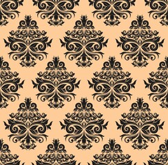 Damask seamless pattern background. vector illustration