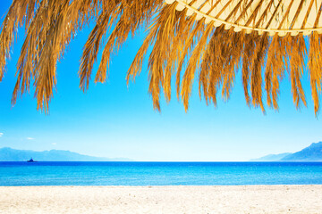 Sea and canopy on the beach in Egypt