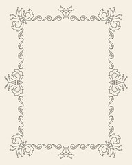 Vintage Ornament Greeting Card Template. Retro Luxury Invitation, Royal Certificate. Flourishes frame. Vintage Background, Vintage Frame, Vintage Ornament, Ornaments , Ornamental Frame.