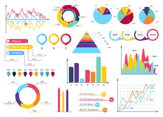 Set elements of infographics. Info bars, graphycs.
