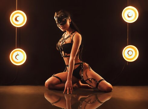 Sexy woman in a studio