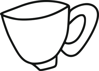 
kitchen utensils: pots, mittens, chopping board, spatula, fork, spoon, mug, hand drawn with black line