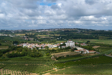 Fototapeta na wymiar Portugal, view of Obidos from the city wall Castelo de Obidos