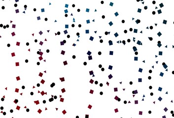 Light Blue, Red vector background with triangles, circles, cubes.