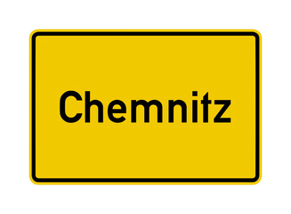 Chemnitz city limits road sign in Germany