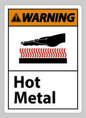 Warning Hot Metal Symbol Sign Isolated On White Background