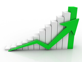 3d rendering Stock market online business concept. business Graph 