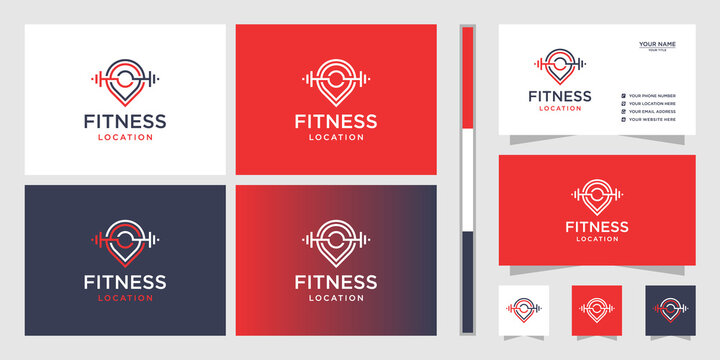 Fitness Location Logo. Business Card Template