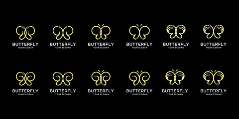 Obraz na płótnie Canvas Butterfly logo collection