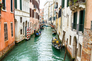 Naklejka na ściany i meble Gondola on Venice canals