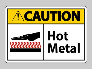 Caution Hot Metal Symbol Sign Isolated On White Background