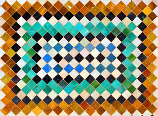 Arab mosaic. Al Andalus tiles. Granada tiles. Arabic tiles from Spain. Alhambra of Granada