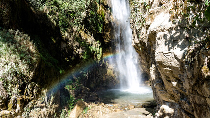 Tiger Falls, Chakrata creating beautiful rainbow effect