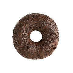 Chocolate donut isolated on white background
