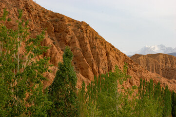 Sandstone hills in Kyrgyzstan, Central Asia