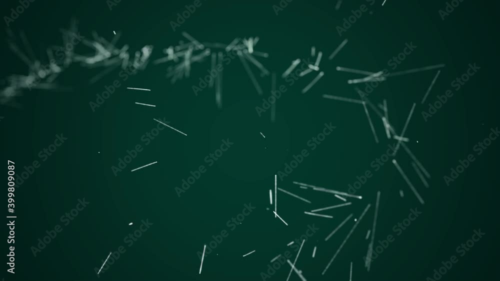 Aufkleber abstract multicolor glowing lines and light particles on a dark green background. 3d rendering color